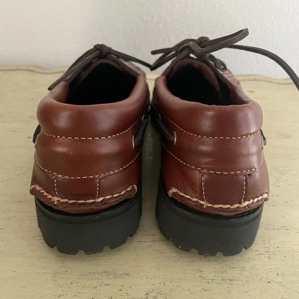 J. CREW Lug boat‎ shoes in Dark Seahorse Brown Size 10 M $198 CL552